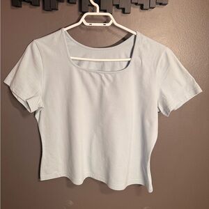 Weekenders Soft Blue “Crop Top” with Matching Relaxed Pants